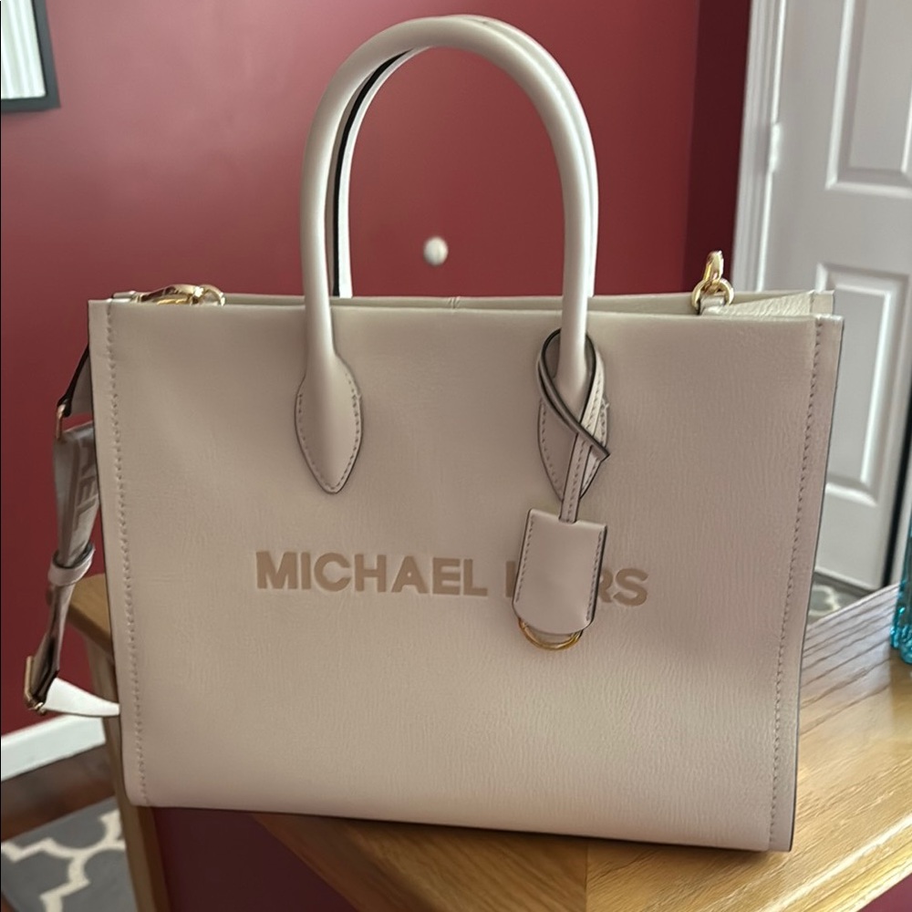 Michael Kors Cream Satchel Structured Design
